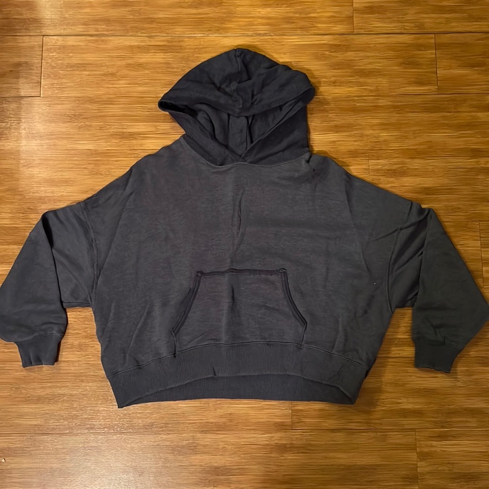 American Eagle Denim Blue cropped hoodie large